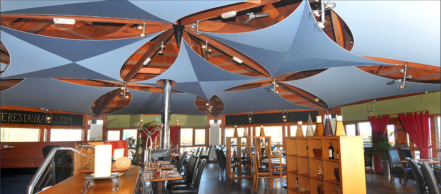 Commercial acoustic shade sails